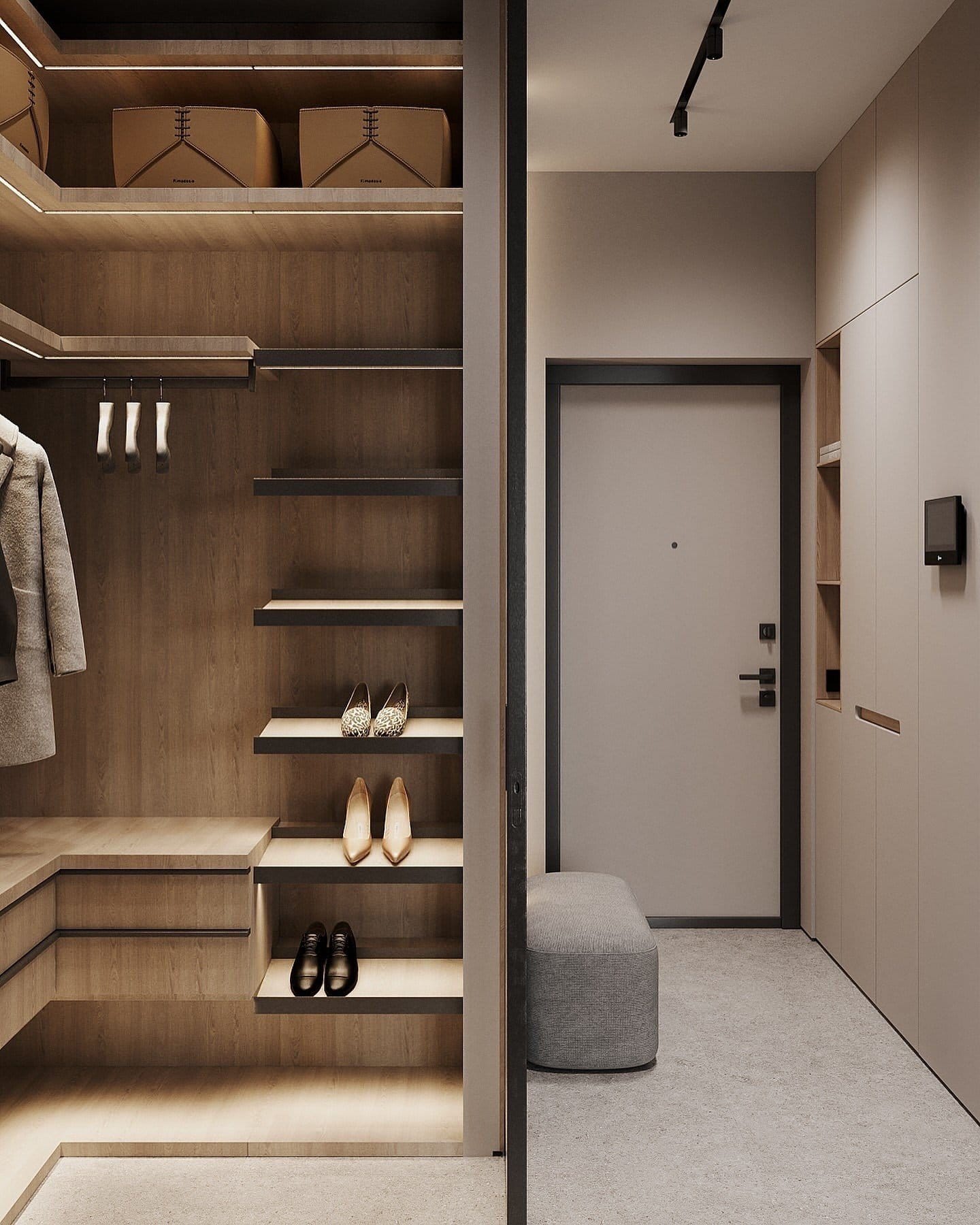 Sleek wardrobe design