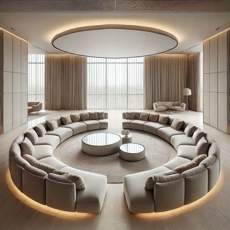 C-shaped sectional sofa